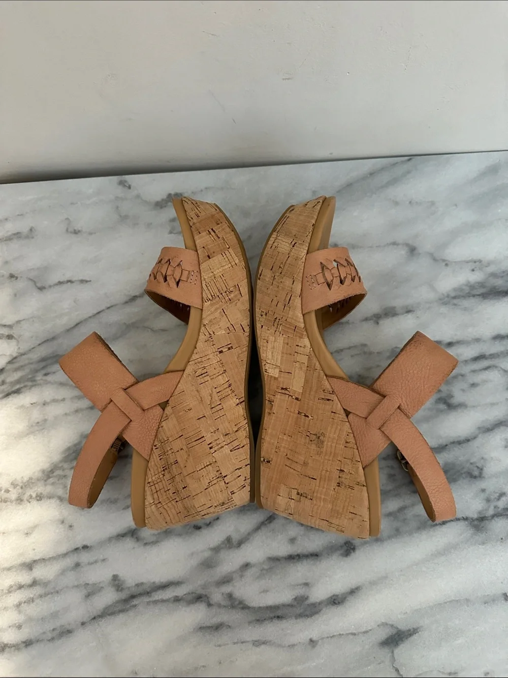 Kork Ease Women's Tan Woven Cork Wedge Sandals size 7M